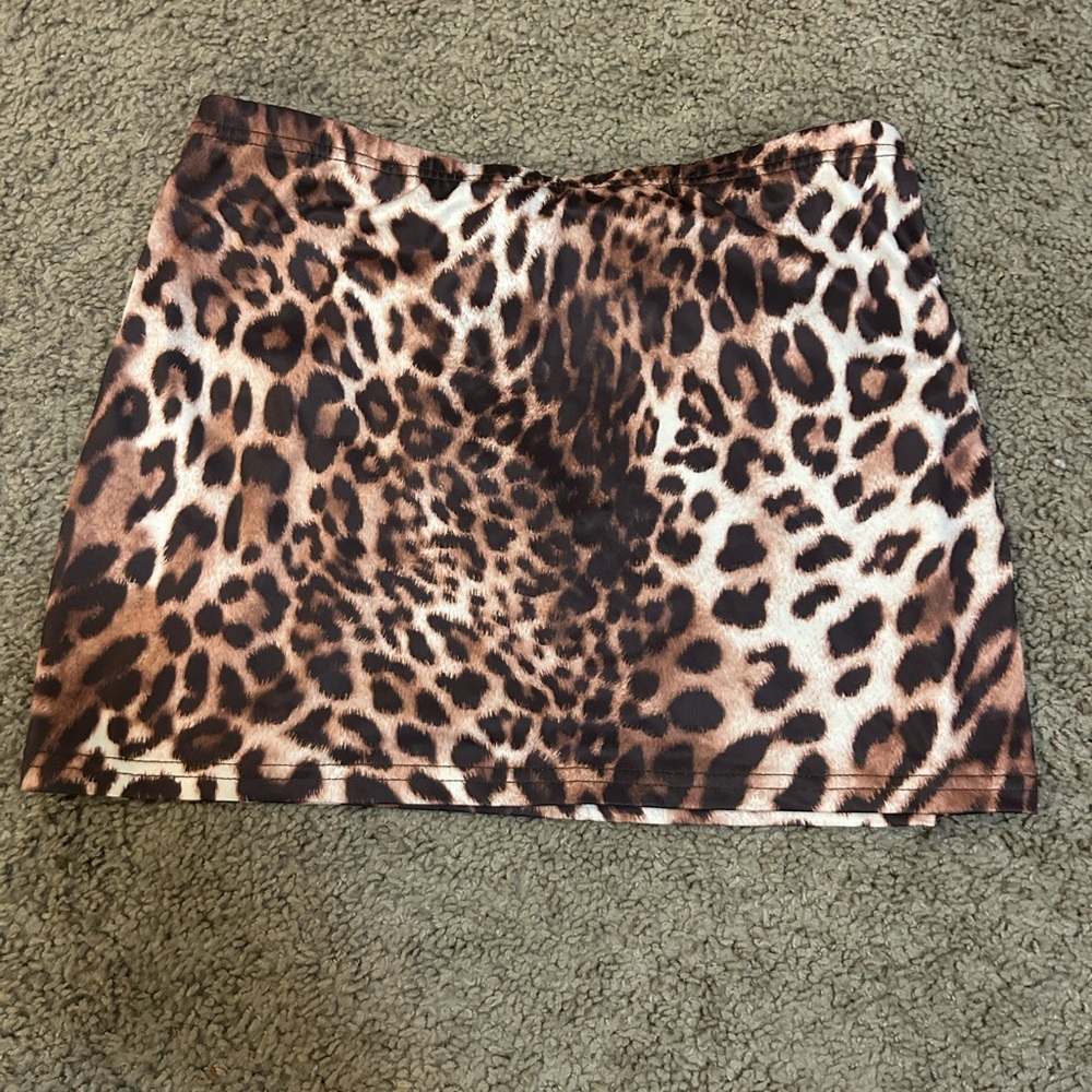 SHEIN Brown Leopard Mini Skirt